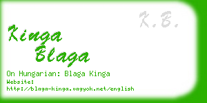 kinga blaga business card